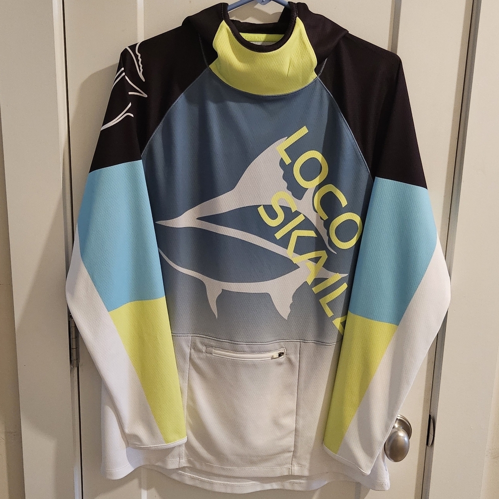 NWOT Loco Skailz Performance Long Sleeve UV Ninja Fishing Hoodie - Size XL